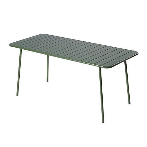 Concept Usine Table de jardin 6 places 160cm vert BERGAME