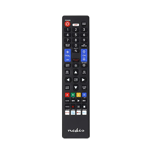Nedis Télécommande de Remplacement Préprogrammée pour TV Samsung avec Streaming Noir