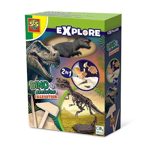 Fouille de dinosaures et de squelettes 2 en 1 - T-rex - SES CREATIVE