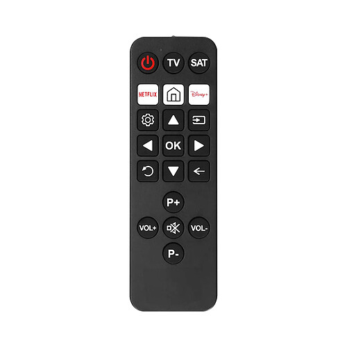 Nedis Télécommande XL Préprogrammée pour TV et SAT avec Boutons Netflix et Disney+ Noir