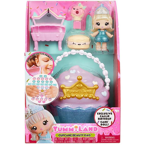 Sac de Beauté Yummiland Playset Cupcake Lipgloss Poupée avec Accessoires