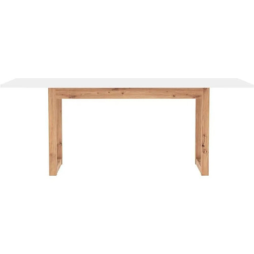 Table a manger - DENVER - Extensible - 10 personnes - Chene artisan / Blanc - 160- 200 x...