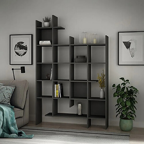 Mes Etagère multicases 122x25,5x188 cm anthracite - OTEK