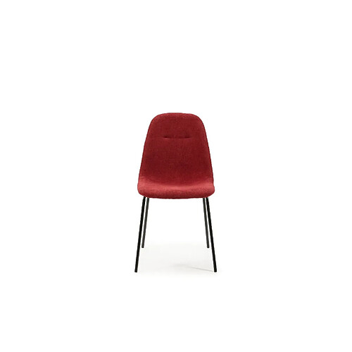 Casanova Lot de 4 chaises pieds en métal noir Rouge