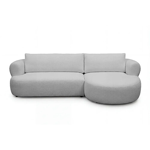 Casanova Canapé d'angle tissu chenille 4 places Gris clair Droit