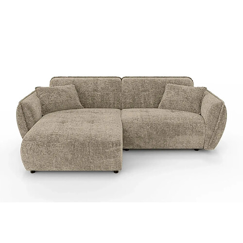 Casanova Canapé d'angle tissu chenille 4 places Droit Café