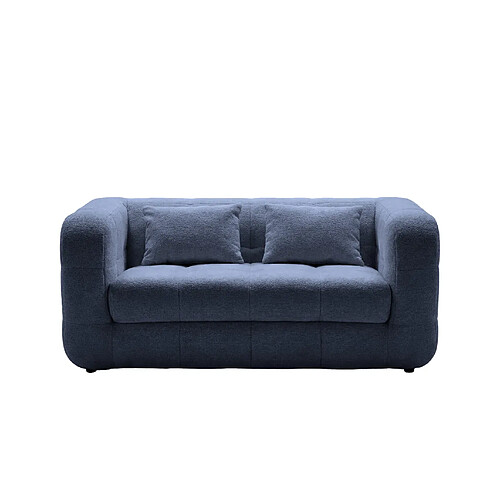 Casanova Canapé droit tissu chenille 2 places Bleu