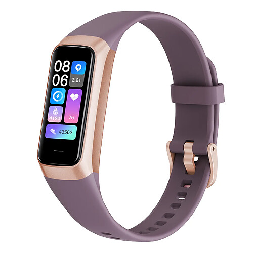 INF Montre Connectée Fine et Élégante avec Suivi de Santé et Personnalisation Purple