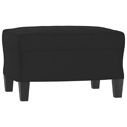 Decoshop26 Repose-pieds tabouret 60 x 50 x 41 cm tissu microfibre noir et contreplaqué DEC030497