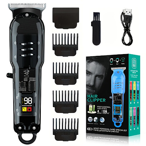 INF Tondeuse à cheveux professionnelle avec écran LED Black