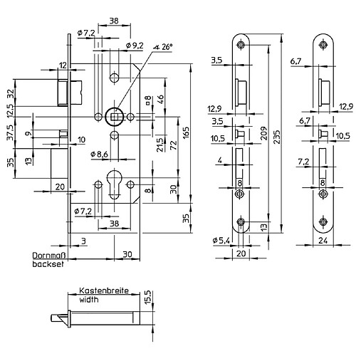 WILKA 5495R - 55 mm PZ - Gauche - Noir
