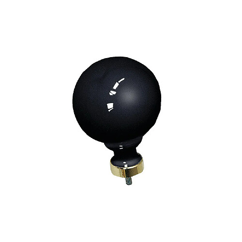 MERIGOUS Bouton de porte sphérique - Noir brillant - Collerette laiton
