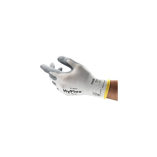 ANSELL HyFlex 11-800 - Gant nylon 15G - Paume nitrile gris - Taille 8