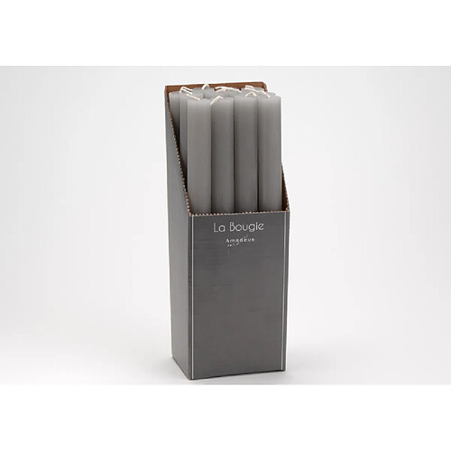 Amadeus Bougie flambeau gris 25 cm (lot de 12)