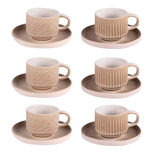 Table Passion Coffret de 6 tasses à café avec sous tasses Miyaki 9 cl