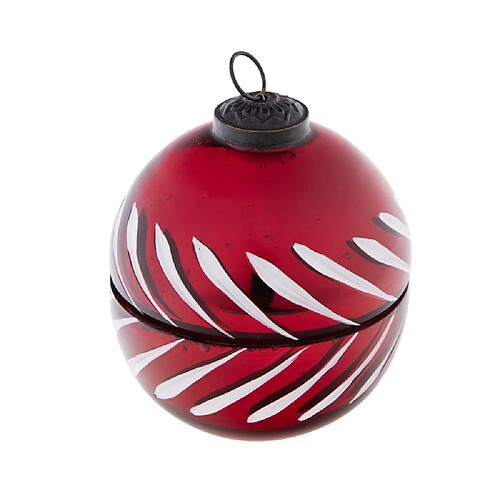 Amadeus Bougie boule de Noël rouge 8 cm