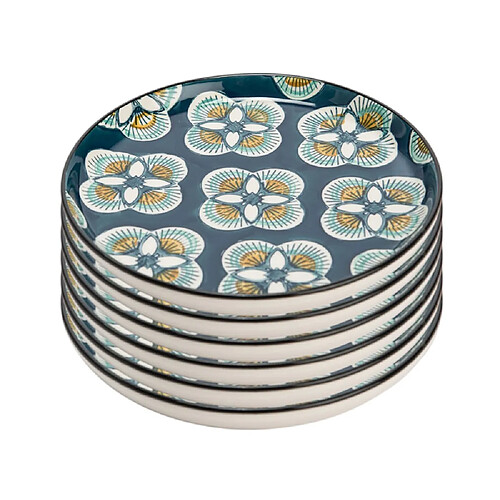 Amadeus Assiette dessert Imany bleu 21 cm - 5 dont 1 offerte (lot de 6)