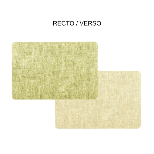 Table Passion Set de table Fabrik rectangulaire vert beige 44.5x33 cm (lot de 2)