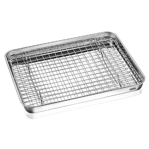 Gefu Plat en inox et sa grille 31,5 cm