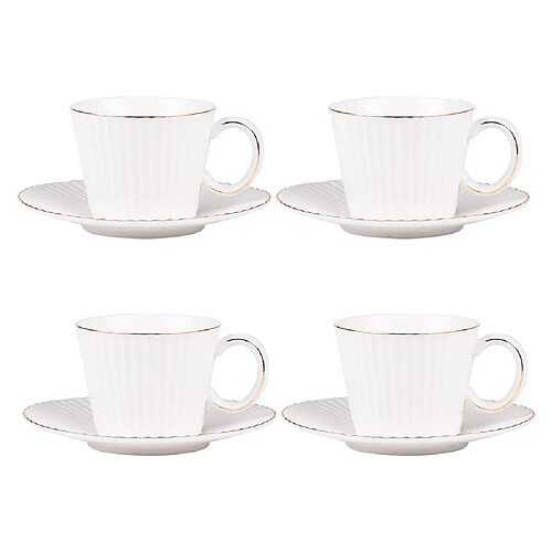Table Passion Coffret de 4 tasses à thé avec sous tasses Pure 22 cl