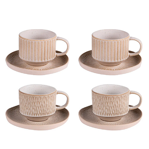 Table Passion Coffret de 4 tasses avec sous tasses Miyaki 18 cl