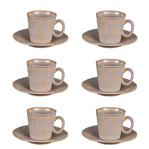 Table Passion Coffret de 6 tasses à café avec sous tasses Liv