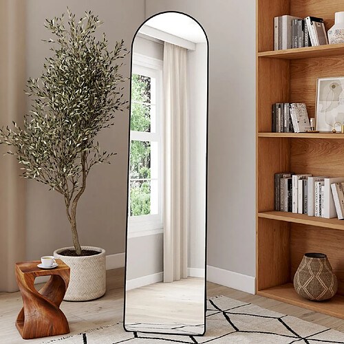 Idmarket Miroir sur pied contour noir 160 x 40 cm