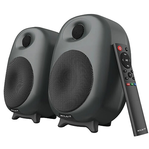 Enceintes Bluetooth Nilait Acustiq 60W RMS HDMI ARC, Optique, USB, RCA et Bluetooth – Noire