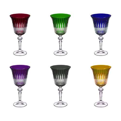 Table Passion Coffret de 6 verres à pied 22 cl en cristallin taillé