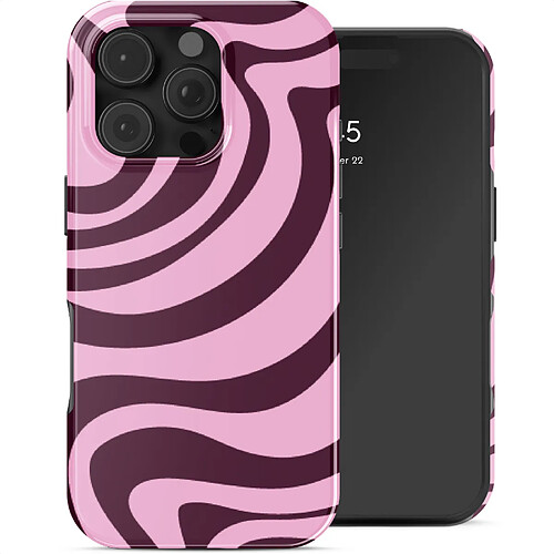 Selencia Coque arrière Vivid avec MagSafe pour Apple iPhone 16 Pro - Wavy Swirl Pink Plum