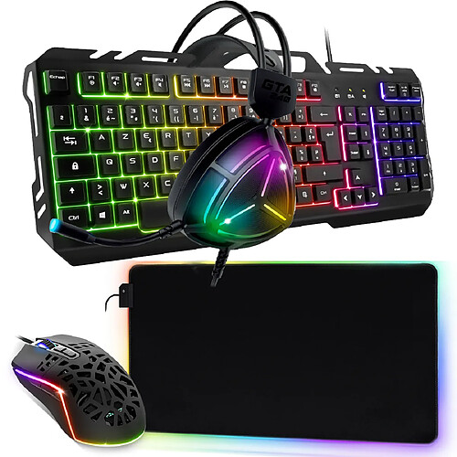 Pack Gamer CHEATER EVO Clavier Souris Casque Tapis LED RGB