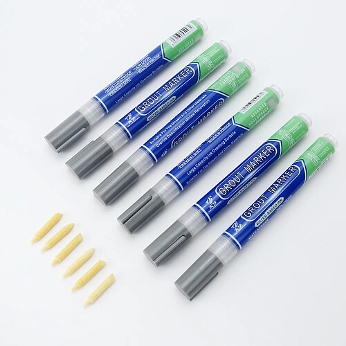 INF Lot de 6 stylos de joint pour carrelage : Marqueur de réparation de joint étanche pour la