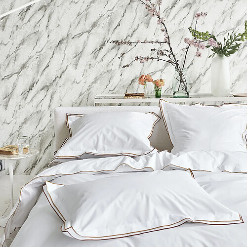 DESIGNERS GUILD Housse de couette en Percale de coton - 140 x 200 cm - Châtaigne/Ocre