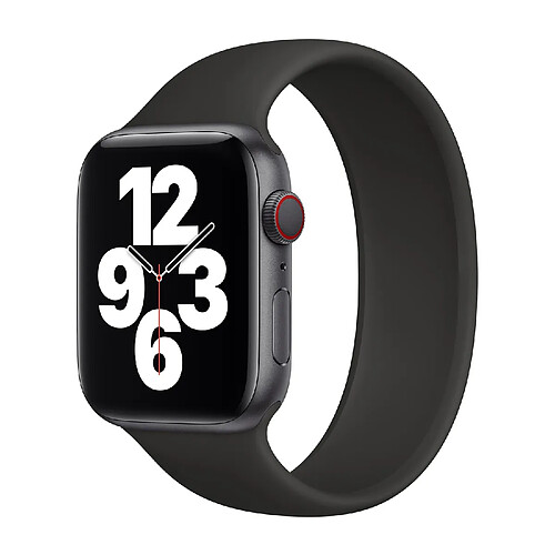 Bracelet Boucle unique en Silicone pour Apple Watch | 44/45/46/49 mm - Taille 4 - Noir