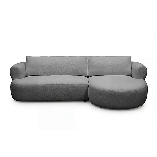 Casanova Canapé d'angle tissu chenille 4 places Gauche - Gris foncé