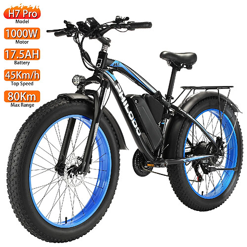 Vélo électrique Philodo H7 Pro Moteur 1000W 48V 17.5AH 26" Pneu Bleu