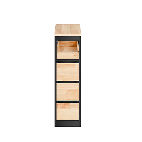 SoBuy Mobiletto salle de bain gain de place noir 23.3x65.3x82.3 cm BZR54-II-SCH