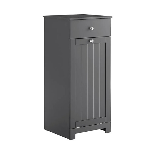SoBuy Meuble salle de bain avec portabiancheria gris foncé 40.0x38.0x90.0 cm
