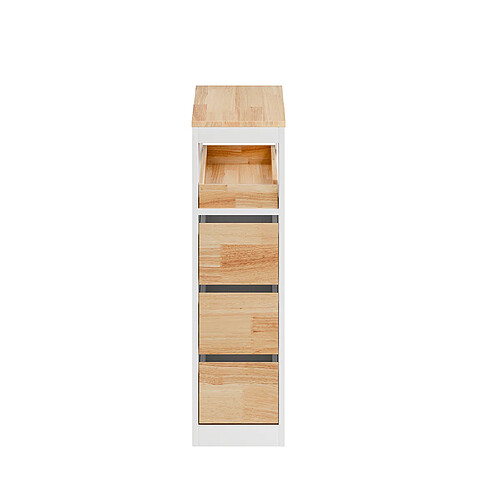 SoBuy Mobile de rangement 4 tiroirs avec compartiment papier toilette Blanc