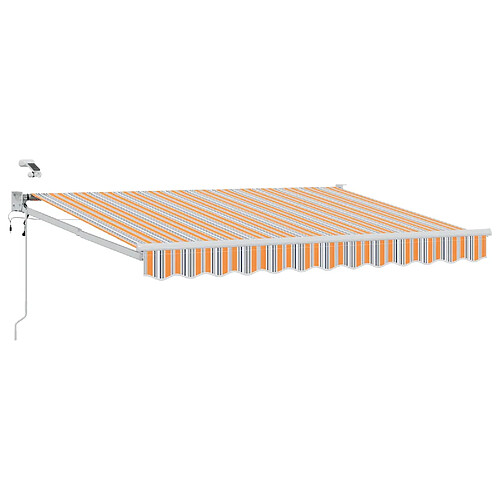 vidaXL Auvent rétractable électrique Bleu et Orange 3 x 2,5 m