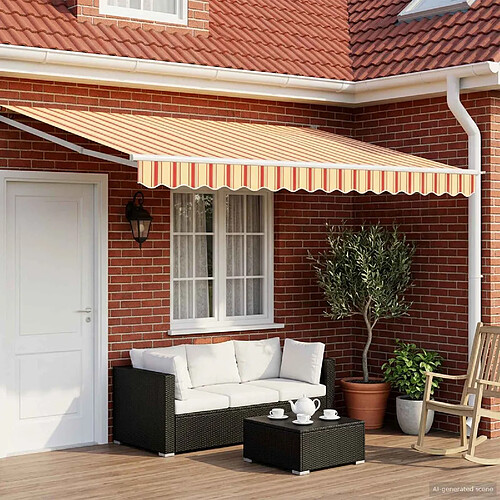 vidaXL Auvent rétractable électrique Multicolore 4 × 3 m