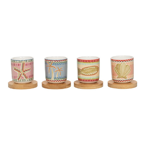 Table Passion Coffret de 4 tasses et sous-tasses Tikita 10 cl