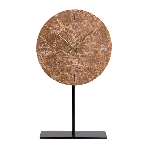 Table Passion Horloge sur pied marbre brun 25 cm