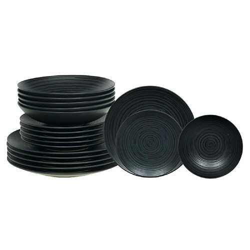 Table Passion Service d'assiettes 18 pièces Black Sand