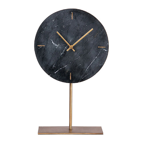 Table Passion Horloge sur pied marbre noir 25 cm