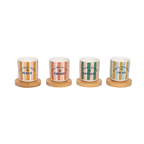 Table Passion Coffret de 4 tasses et sous-tasses Beach Club 10 cl