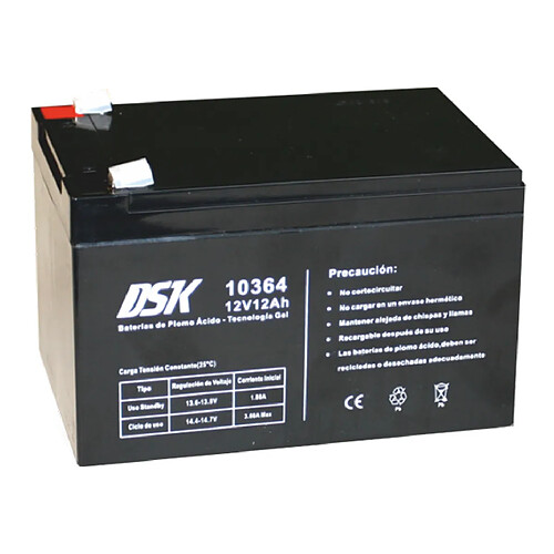 DSK - Batterie plomb-acide scellée AGM rechargeable 12V 12Ah