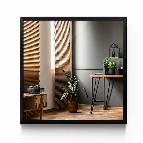 Tulup Miroir mural carré - Noir