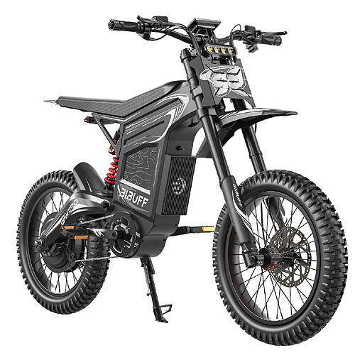 Vélo Électrique BIBUFF GT600 7500W, Batterie 72V 30Ah, Autonomie 112km, Vitesse 80km/h