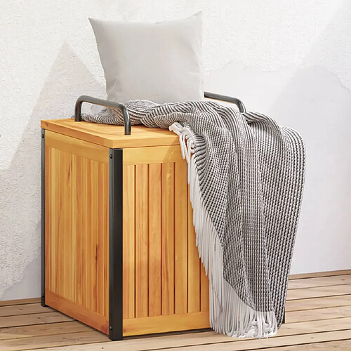 vidaXL Boîte à coussins d'extérieur bois d'acacia solide et acier